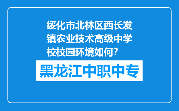 绥化市北林区西长发镇农业技术高级中学校校园环境如何？
