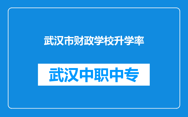 武汉市财政学校升学率