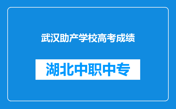 武汉助产学校高考成绩