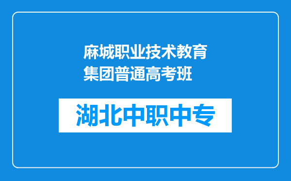 麻城职业技术教育集团普通高考班