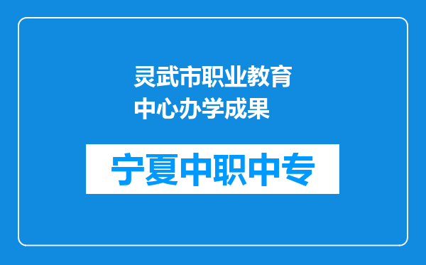 灵武市职业教育中心办学成果
