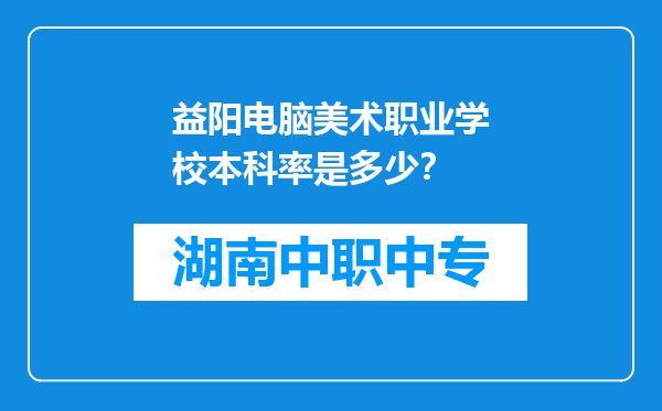 益阳电脑美术职业学校本科率是多少？