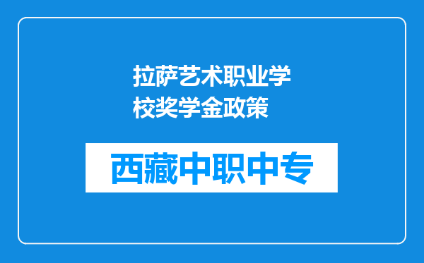 拉萨艺术职业学校奖学金政策