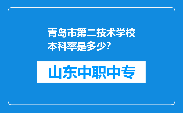 青岛市第二技术学校本科率是多少？