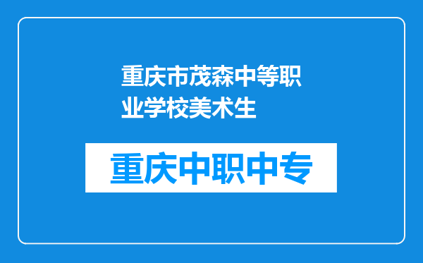 重庆市茂森中等职业学校美术生