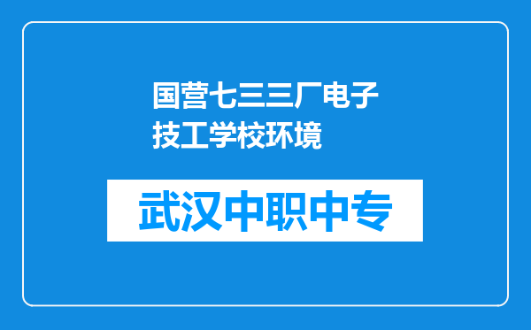 国营七三三厂电子技工学校环境