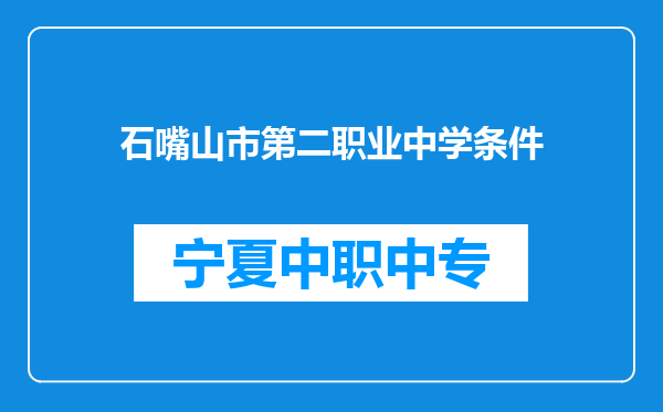 石嘴山市第二职业中学条件