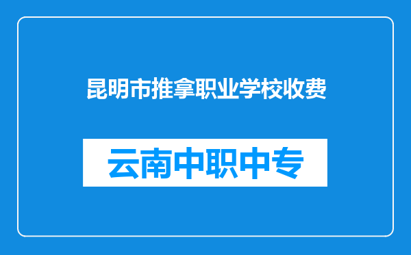 昆明市推拿职业学校收费