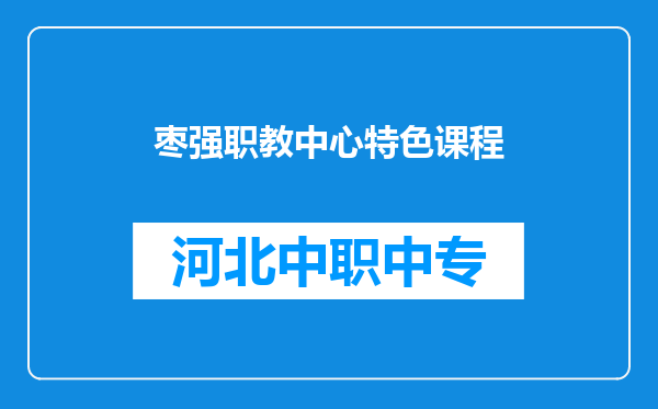 枣强职教中心特色课程
