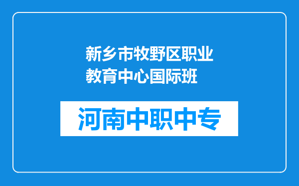 新乡市牧野区职业教育中心国际班