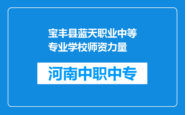 宝丰县蓝天职业中等专业学校师资力量
