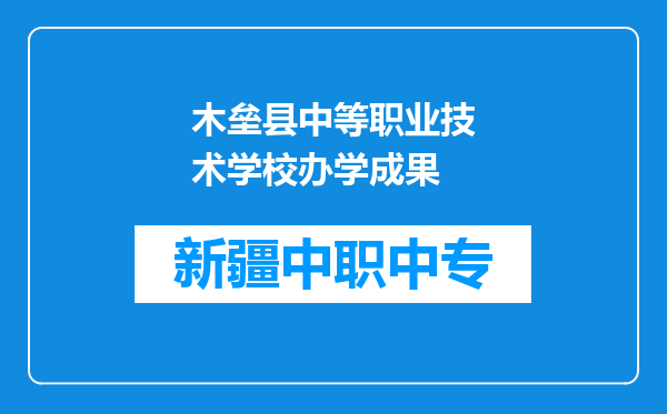 木垒县中等职业技术学校办学成果