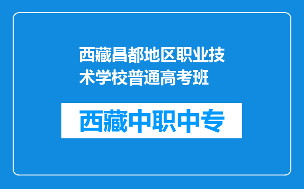 西藏昌都地区职业技术学校普通高考班