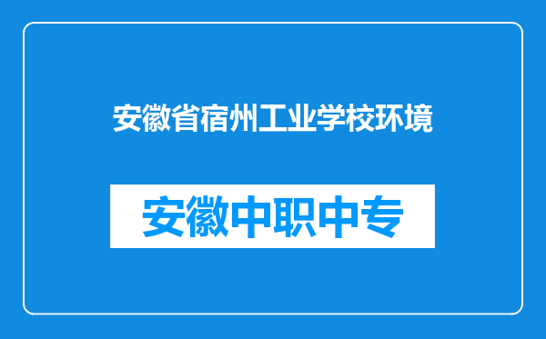 安徽省宿州工业学校环境