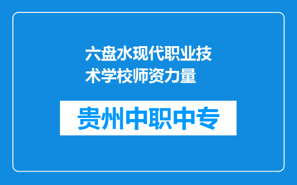 六盘水现代职业技术学校师资力量