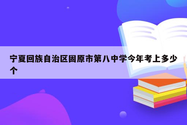 宁夏回族自治区固原市第八中学今年考上多少个