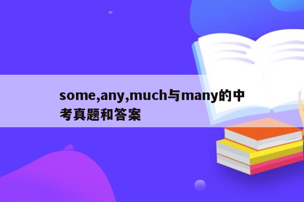 some,any,much与many的中考真题和答案