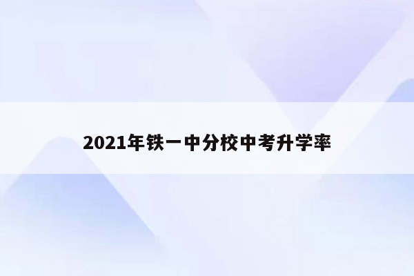2021年铁一中分校中考升学率
