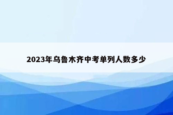 2023年乌鲁木齐中考单列人数多少
