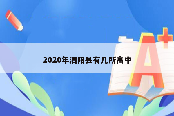 2020年泗阳县有几所高中
