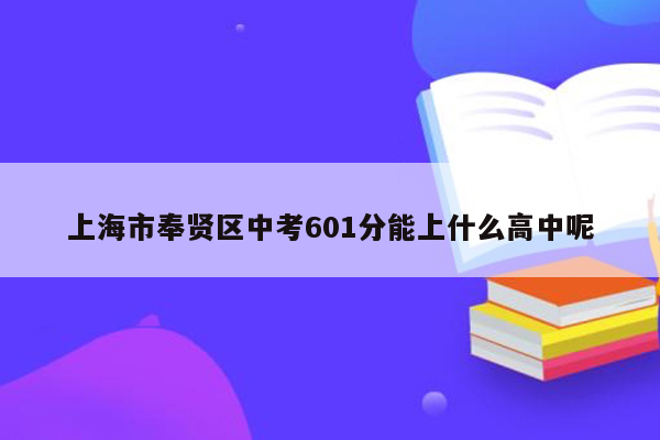 上海市奉贤区中考601分能上什么高中呢