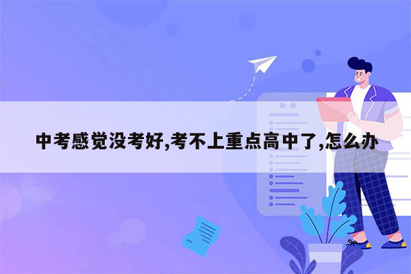 中考感觉没考好,考不上重点高中了,怎么办