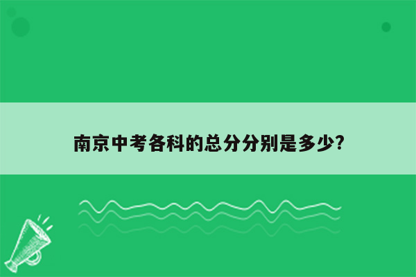 南京中考各科的总分分别是多少?
