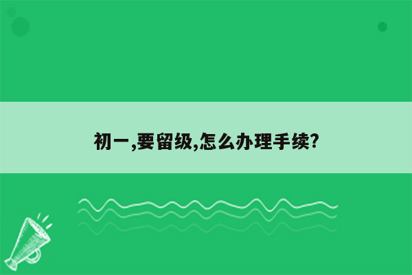 初一,要留级,怎么办理手续?