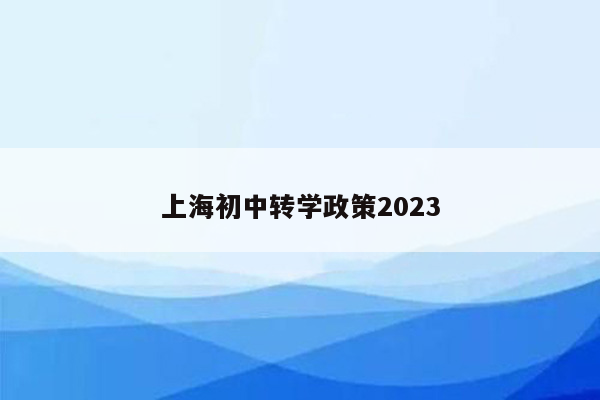上海初中转学政策2023