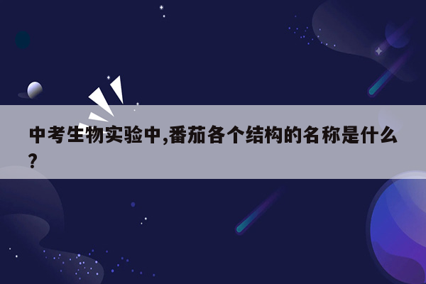中考生物实验中,番茄各个结构的名称是什么?