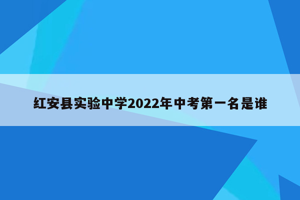 红安县实验中学2022年中考第一名是谁
