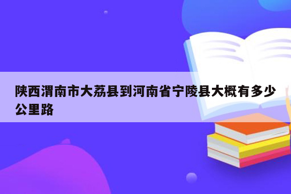 陕西渭南市大荔县到河南省宁陵县大概有多少公里路