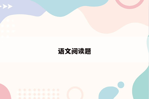 语文阅读题