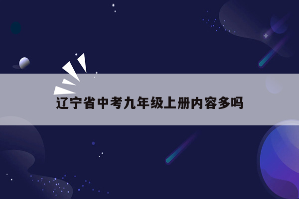 辽宁省中考九年级上册内容多吗