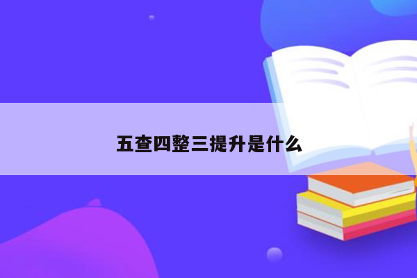 五查四整三提升是什么