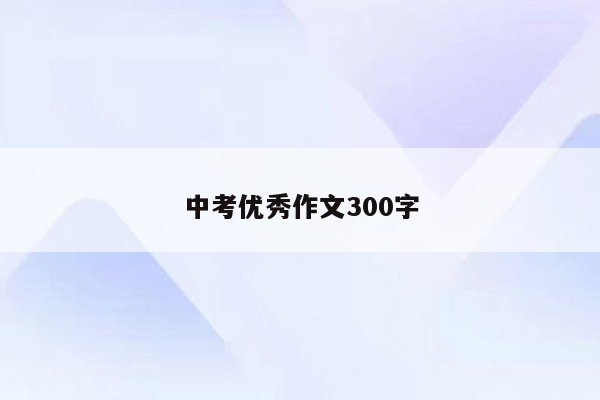中考优秀作文300字
