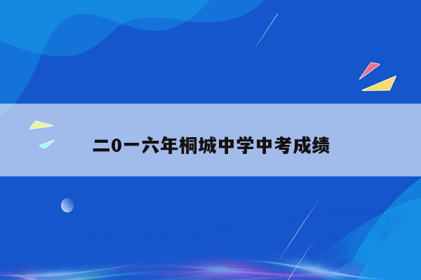 二0一六年桐城中学中考成绩