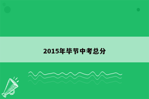 2015年毕节中考总分