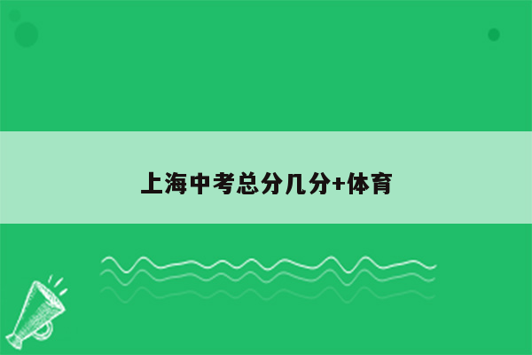 上海中考总分几分+体育