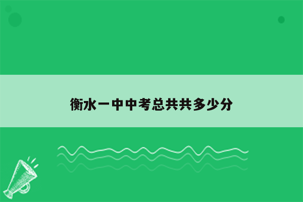 衡水一中中考总共共多少分