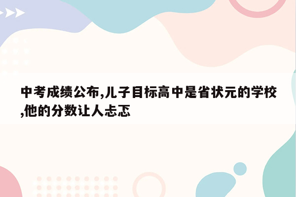 中考成绩公布,儿子目标高中是省状元的学校,他的分数让人忐忑
