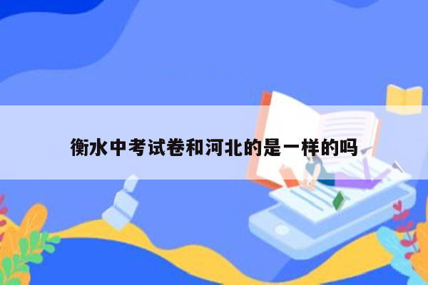 衡水中考试卷和河北的是一样的吗