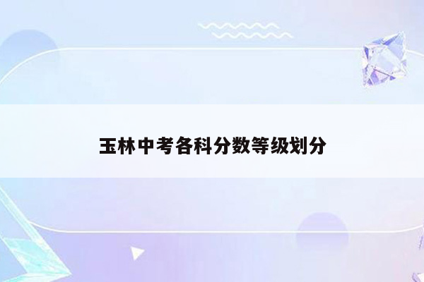 玉林中考各科分数等级划分