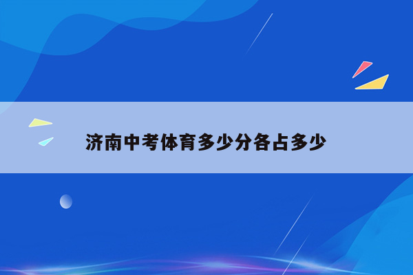 济南中考体育多少分各占多少