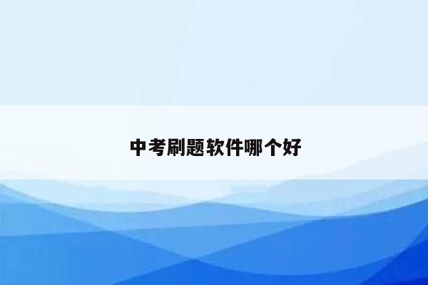 中考刷题软件哪个好