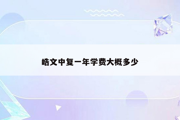 皓文中复一年学费大概多少