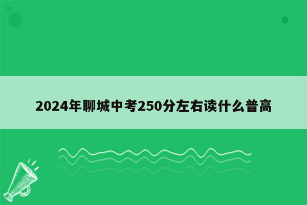 2024年聊城中考250分左右读什么普高