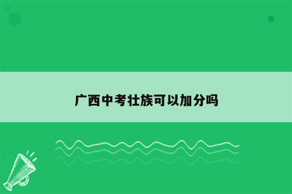 广西中考壮族可以加分吗