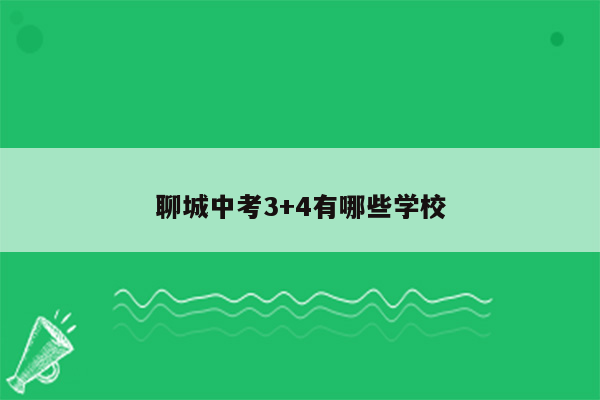 聊城中考3+4有哪些学校
