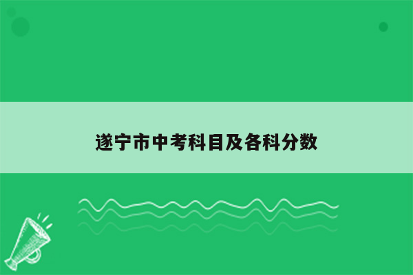 遂宁市中考科目及各科分数